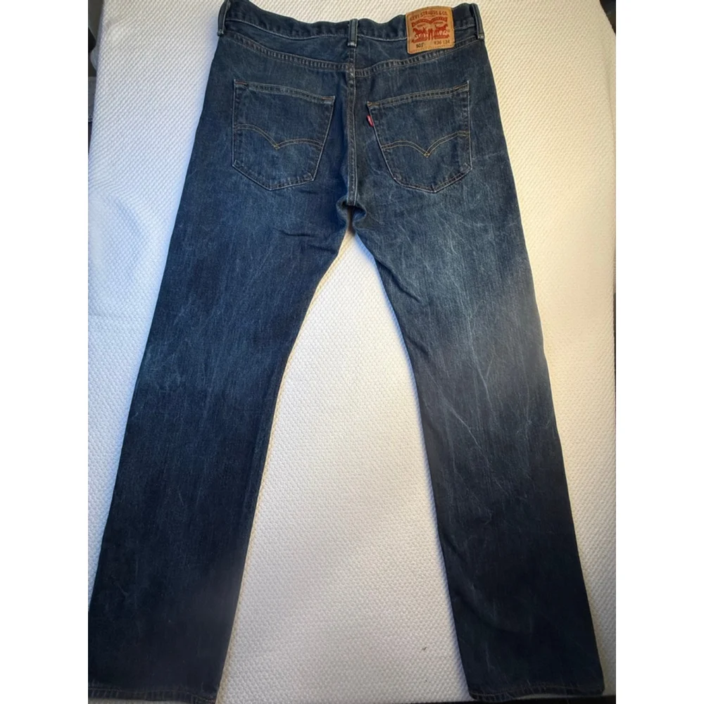 Men's Levi's 501 Dark Blue Straight Jeans Waist 36